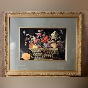Beautiful Framed Pimpernel Venetian Fruit Basket Still Life Print
